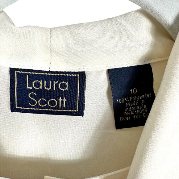 Laura Scott White Button-Up Top – Size 10 - Picture 4 of 4